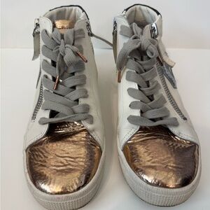 Dolce Vita Women's Zonya High-Top Sneakers with Copper Accents and Zippers